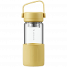 Μπουκάλι τσαγιού με εγχυτήρα BUYDEEM DG42, 300 ml, Προστατευτικό σιλικόνης, Κίτρινο