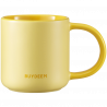 Κεραμικό φλιτζάνι τσαγιού και καφέ Buydeem CD1018-MY, 350 ml, Επίπεδος πάτος, Εσωτερική κλίμακα μέτρησης, Κεραμικό υψηλής θερμοκρασίας, Κίτρινο