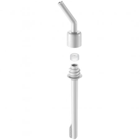 Buydeem CD1017-OW φορητή φιάλη ποτών, 500 ml, Ενσωματωμένο καλαμάκι, Αδιάβροχο, Ανθεκτικό στη θερμότητα γυαλί έως 150°C, Χωρίς BPA, Λευκό