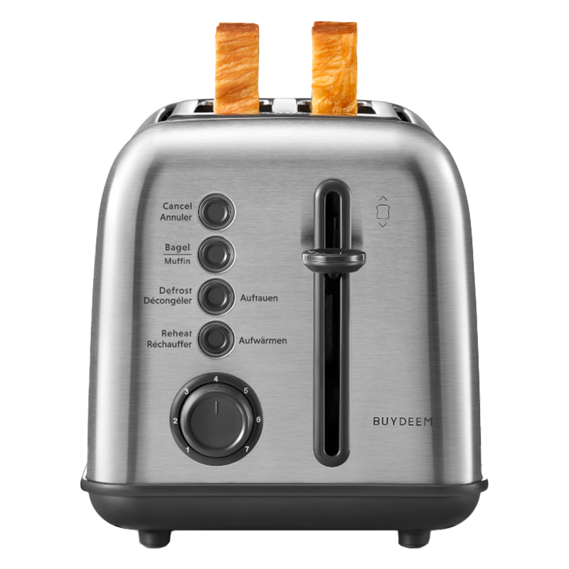 Buydeem DT620E-SS/EU τοστιέρα ψωμιού, 900W, έως 204C°, 7 προγράμματα, μεγάλα ανοίγματα, υψηλό pop-up, Inox