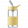 Buydeem CD1017-MY φορητό μπουκάλι ποτών, 500 ml, Ενσωματωμένο καλαμάκι, Αδιάβροχο, Ανθεκτικό στη θερμότητα γυαλί έως 150°C, Χωρίς BPA, Κίτρινο