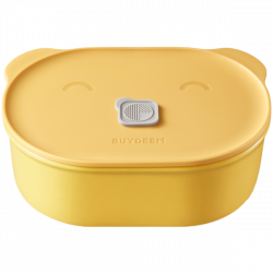Κεραμικό κουτί φαγητού Buydeem CT3007-MY, 500 ml, 19.5x11x16.5 cm, ανθεκτικό στη θερμότητα έως 230°C, συμβατό με φούρνο και φούρνο μικροκυμάτων, Κίτρινο