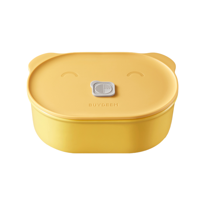 Κεραμικό κουτί φαγητού Buydeem CT3007-MY, 500 ml, 19.5x11x16.5 cm, ανθεκτικό στη θερμότητα έως 230°C, συμβατό με φούρνο και φούρνο μικροκυμάτων, Κίτρινο
