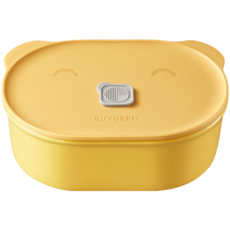 Κεραμικό κουτί φαγητού Buydeem CT3007-MY, 500 ml, 19.5x11x16.5 cm, ανθεκτικό στη θερμότητα έως 230°C, συμβατό με φούρνο και φούρνο μικροκυμάτων, Κίτρινο