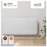 Θερμοσίφωνας Mill Invisible WiFi PA1500WIFI3, 1500W, 23 m2, 10 ρυθμίσεις θερμοκρασίας, Wi-Fi, Bluetooth, IPX4, Λευκό