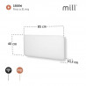 Θερμοσίφωνας Mill Invisible WiFi PA1500WIFI3, 1500W, 23 m2, 10 ρυθμίσεις θερμοκρασίας, Wi-Fi, Bluetooth, IPX4, Λευκό