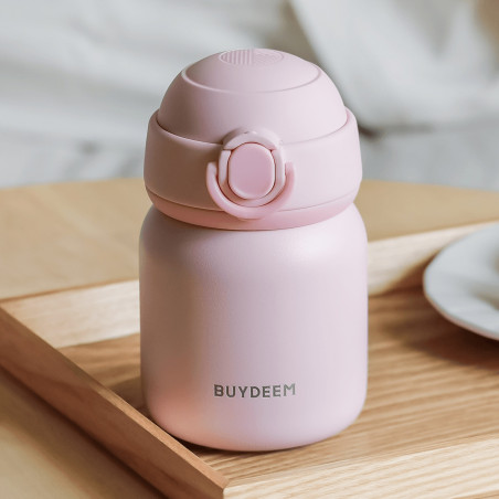 Θερμός BUYDEEM TAN200, 200 ml, Βιδωτό καπάκι με σφιχτό κλείσιμο, Ανοξείδωτο, Ροζ