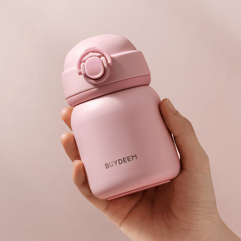 Θερμός BUYDEEM TAN200, 200 ml, Βιδωτό καπάκι με σφιχτό κλείσιμο, Ανοξείδωτο, Ροζ