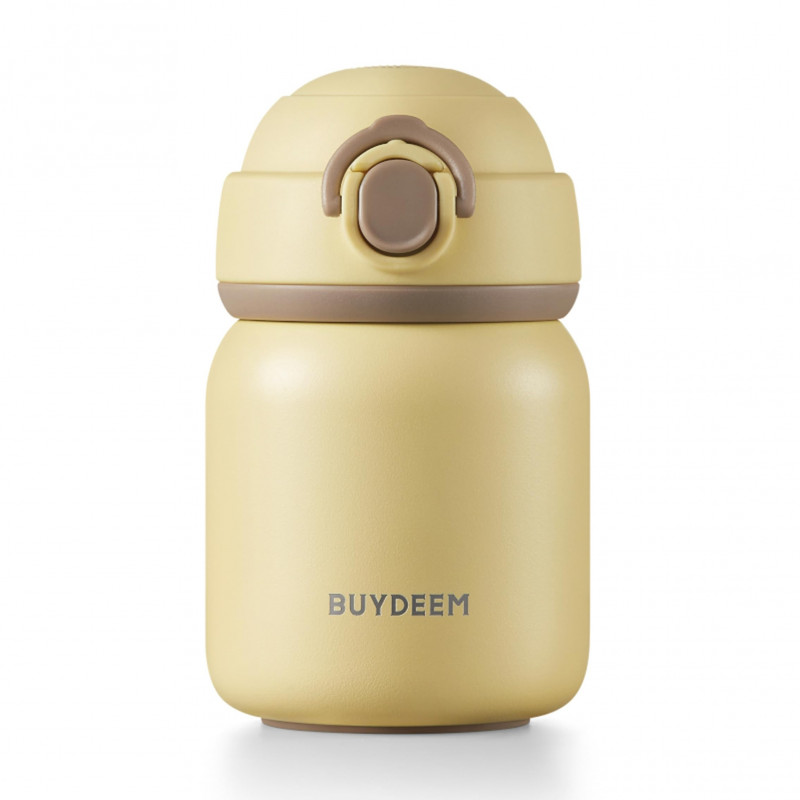 Θερμός BUYDEEM TAN200, 200 ml, Βιδωτό καπάκι με σφιχτό κλείσιμο, Ανοξείδωτο, Κίτρινο