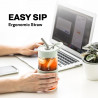 Buydeem CD1017-MY φορητό μπουκάλι ποτών, 500 ml, Ενσωματωμένο καλαμάκι, Αδιάβροχο, Ανθεκτικό στη θερμότητα γυαλί έως 150°C, Χωρίς BPA, Κίτρινο