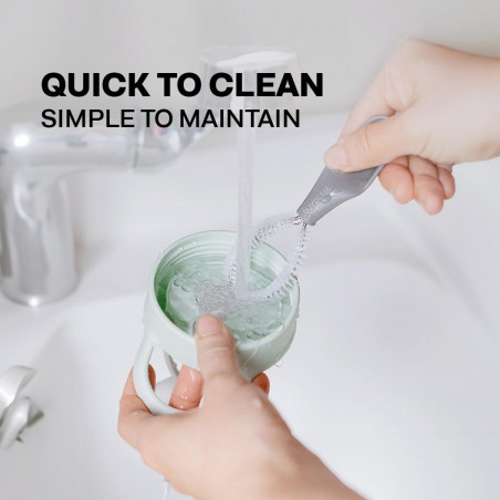 Buydeem CD1017-CG φορητή φιάλη ποτών, 500 ml, Ενσωματωμένο καλαμάκι, Αδιάβροχο, Ανθεκτικό στη θερμότητα γυαλί έως 150°C, Χωρίς BPA, Πράσινο