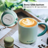 Κεραμικό φλιτζάνι τσαγιού και καφέ Buydeem CD1018-CG, 350 ml, Επίπεδος πάτος, Εσωτερική κλίμακα μέτρησης, Κεραμικό υψηλής θερμοκρασίας, Πράσινο