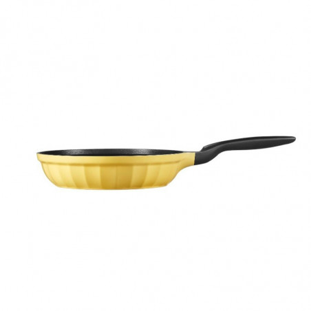 BUYDEEM CP151, 25 cm, Γυάλινο καπάκι, Χυτό αλουμίνιο, Χωρίς PFOA, Αντικολλητική επίστρωση, Κίτρινο