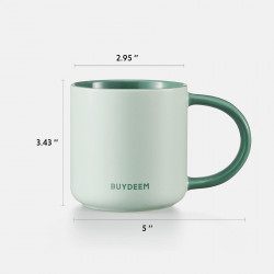 Κεραμικό φλιτζάνι τσαγιού και καφέ Buydeem CD1018-MY, 350 ml, Επίπεδος πάτος, Εσωτερική κλίμακα μέτρησης, Κεραμικό υψηλής θερμοκρασίας, Κίτρινο