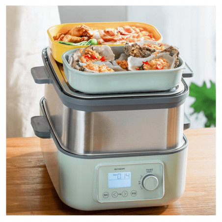 Κεραμικό κουτί φαγητού Buydeem CT3007-MY, 500 ml, 19.5x11x16.5 cm, ανθεκτικό στη θερμότητα έως 230°C, συμβατό με φούρνο και φούρνο μικροκυμάτων, Κίτρινο