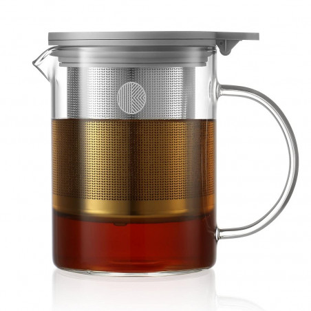 Τσαγιέρα με εγχυτήρα BUYDEEM CD2001, 500 ml, Ανοξείδωτο ατσάλι, Κομψός σχεδιασμός, Γκρι