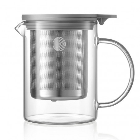 Τσαγιέρα με εγχυτήρα BUYDEEM CD2001, 500 ml, Ανοξείδωτο ατσάλι, Κομψός σχεδιασμός, Γκρι