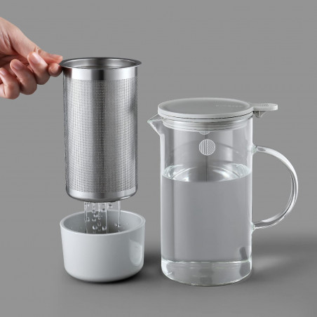 Τσαγιέρα με εγχυτήρα BUYDEEM CD2002, 800 ml, Ανοξείδωτο ατσάλι, Κομψός σχεδιασμός, Γκρι