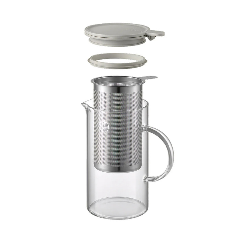 Τσαγιέρα με εγχυτήρα BUYDEEM CD2002, 800 ml, Ανοξείδωτο ατσάλι, Κομψός σχεδιασμός, Γκρι