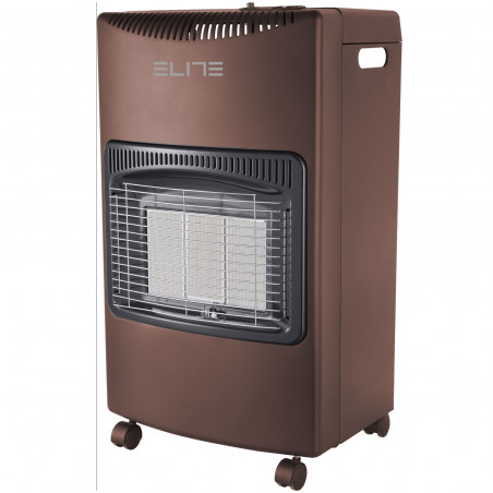 Σόμπα αερίου ELITE EGH-1403 για θέρμανση, 4,2 kW, 35 m2, 3 kPa, Υπέρυθρη, ανάφλεξη με πιεζό, αισθητήρας ODS, προστασία από πτώση/ανατροπή/σβήσιμο φλόγας, καφέ
