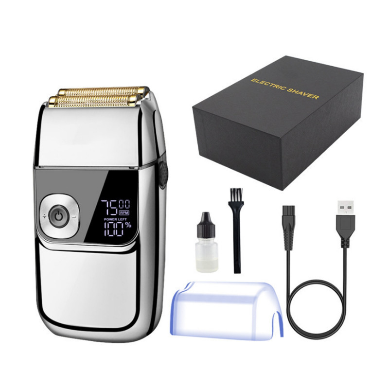 Ξυριστική μηχανή Oliver Voltz OV51814C, 5W, LCD, IPX4, 1400mAh, αυτονομία έως 2 ώρες, 3 ταχύτητες, USB, Inox