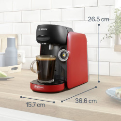 Μηχανή εσπρέσο Bosch Tassimo Finesse TAS16B3, 1400W, 3,3 bar, 0,7 λίτρα, Decalcirane, Samopochistvane, T-Discs, Intellibrew, 70 ποτά, Cheren/cherven