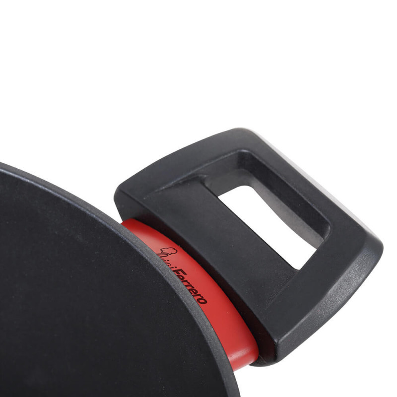 Κατσαρόλα Luigi Ferrero Rosso FR-2411, 24x11,5 cm, 4,1 l, Αντικολλητική επίστρωση, Γυάλινο καπάκι με τρύπα ατμού, Επαγωγική, Μαύρο