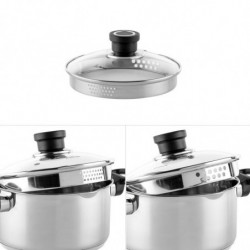 Κατσαρόλα Luigi Ferrero Sophia FR-3402, 18x10 cm, 2.3 l, Ατσάλι 18/10, Γυάλινο καπάκι, Επαγωγή, Inox