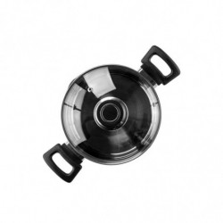 Κατσαρόλα Luigi Ferrero Sophia FR-3402, 18x10 cm, 2.3 l, Ατσάλι 18/10, Γυάλινο καπάκι, Επαγωγή, Inox