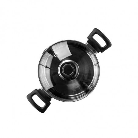 Κατσαρόλα Luigi Ferrero Sophia FR-3402, 18x10 cm, 2.3 l, Ατσάλι 18/10, Γυάλινο καπάκι, Επαγωγή, Inox