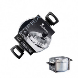 Κατσαρόλα Luigi Ferrero Sophia FR-3402, 18x10 cm, 2.3 l, Ατσάλι 18/10, Γυάλινο καπάκι, Επαγωγή, Inox