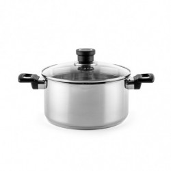 Κατσαρόλα Luigi Ferrero Sophia FR-3403, 20x11 cm, 3.2 l, Ατσάλι 18/10, Γυάλινο καπάκι, Επαγωγή, Inox