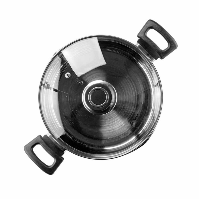 Κατσαρόλα Luigi Ferrero Sophia FR-3403, 20x11 cm, 3.2 l, Ατσάλι 18/10, Γυάλινο καπάκι, Επαγωγή, Inox