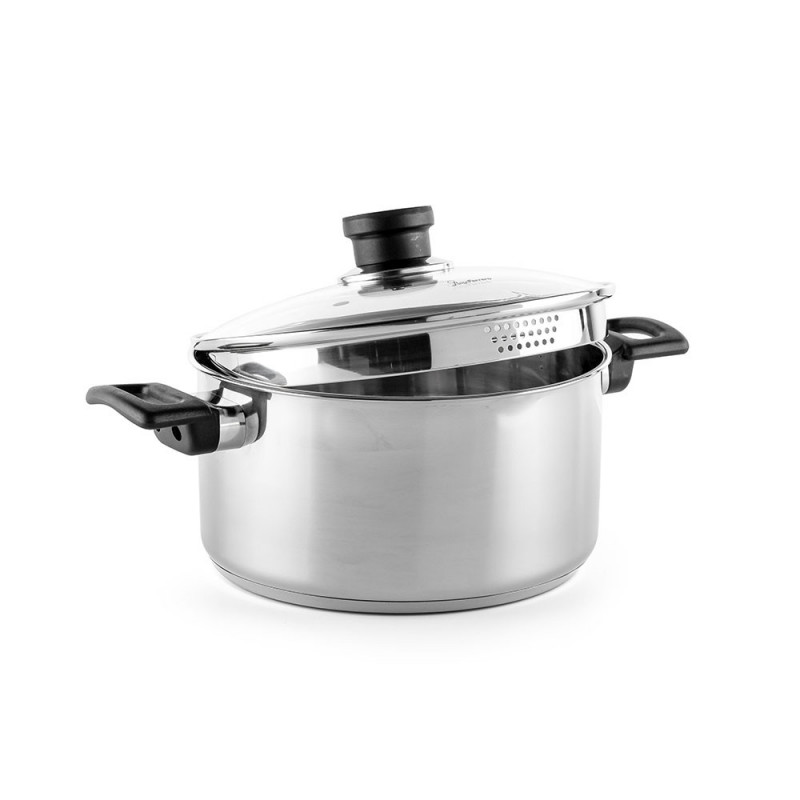 Κατσαρόλα Luigi Ferrero Sophia FR-3404, 22x12 cm, 4.2 l, Ατσάλι 18/10, Γυάλινο καπάκι, Επαγωγή, Inox