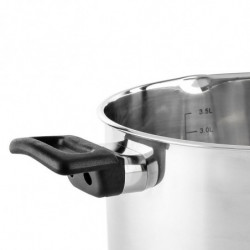 Κατσαρόλα Luigi Ferrero Sophia FR-3404, 22x12 cm, 4.2 l, Ατσάλι 18/10, Γυάλινο καπάκι, Επαγωγή, Inox