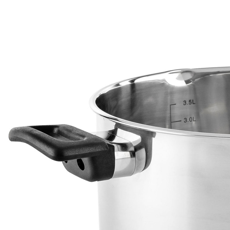 Κατσαρόλα Luigi Ferrero Sophia FR-3404, 22x12 cm, 4.2 l, Ατσάλι 18/10, Γυάλινο καπάκι, Επαγωγή, Inox