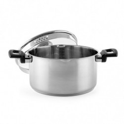 Κατσαρόλα Luigi Ferrero Sophia FR-3405, 24x13 cm, 5.4 l, Ατσάλι 18/10, Γυάλινο καπάκι, Επαγωγή, Inox