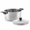 Κατσαρόλα Luigi Ferrero Sophia FR-3405, 24x13 cm, 5.4 l, Ατσάλι 18/10, Γυάλινο καπάκι, Επαγωγή, Inox