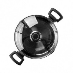 Κατσαρόλα Luigi Ferrero Sophia FR-3405, 24x13 cm, 5.4 l, Ατσάλι 18/10, Γυάλινο καπάκι, Επαγωγή, Inox