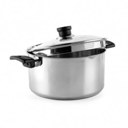 Κατσαρόλα Luigi Ferrero Sophia FR-3406, 26x14 cm, 7 l, Ατσάλι 18/10, Γυάλινο καπάκι, Επαγωγή, Inox