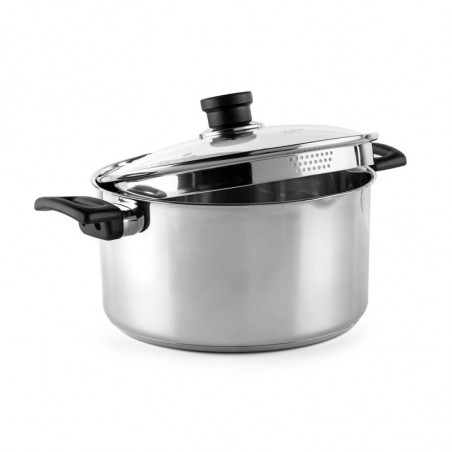 Κατσαρόλα Luigi Ferrero Sophia FR-3406, 26x14 cm, 7 l, Ατσάλι 18/10, Γυάλινο καπάκι, Επαγωγή, Inox