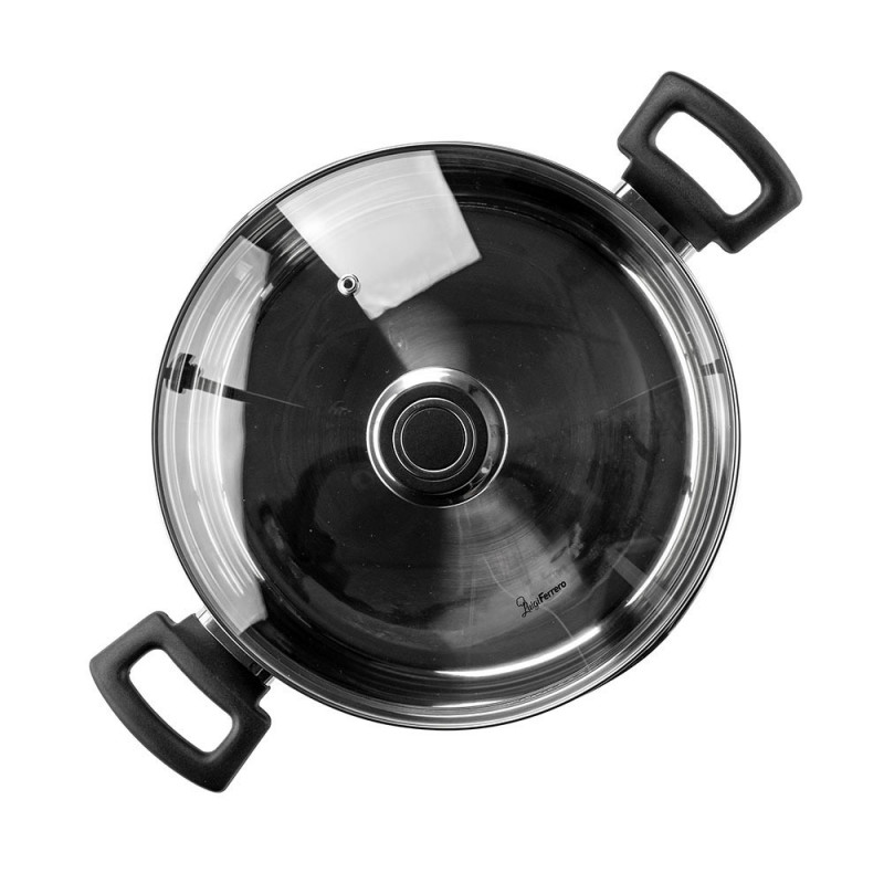 Κατσαρόλα Luigi Ferrero Sophia FR-3406, 26x14 cm, 7 l, Ατσάλι 18/10, Γυάλινο καπάκι, Επαγωγή, Inox