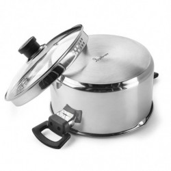 Κατσαρόλα Luigi Ferrero Sophia FR-3406, 26x14 cm, 7 l, Ατσάλι 18/10, Γυάλινο καπάκι, Επαγωγή, Inox