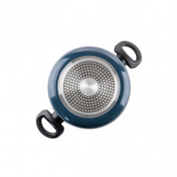 Κατσαρόλα Luigi Ferrero Prima FR-2244, 22x9,5 cm, 3,1 l, Αντικολλητική μαρμάρινη επίστρωση, Γυάλινο καπάκι με τρύπα ατμού, Επαγωγή, Σκούρο μπλε