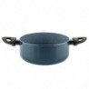 Κατσαρόλα Luigi Ferrero Prima FR-2244, 22x9,5 cm, 3,1 l, Αντικολλητική μαρμάρινη επίστρωση, Γυάλινο καπάκι με τρύπα ατμού, Επαγωγή, Σκούρο μπλε