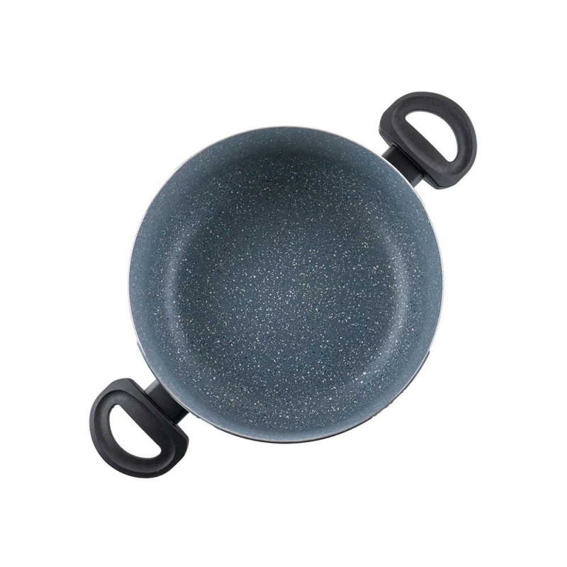 Κατσαρόλα Luigi Ferrero Prima FR-2644, 26x12 cm, 5.8 l, Αντικολλητική μαρμάρινη επίστρωση, Γυάλινο καπάκι με τρύπα ατμού, Επαγωγή, Σκούρο μπλε