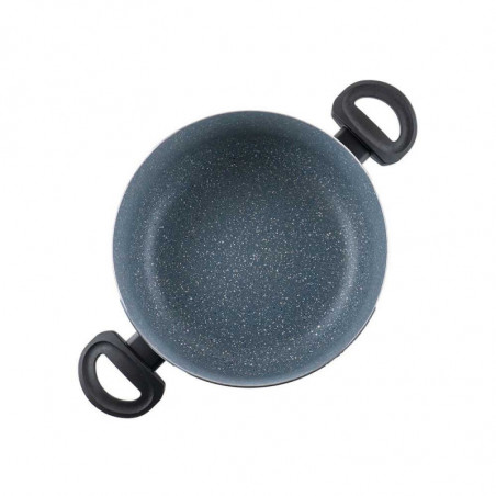 Κατσαρόλα Luigi Ferrero Prima FR-2644, 26x12 cm, 5.8 l, Αντικολλητική μαρμάρινη επίστρωση, Γυάλινο καπάκι με τρύπα ατμού, Επαγωγή, Σκούρο μπλε