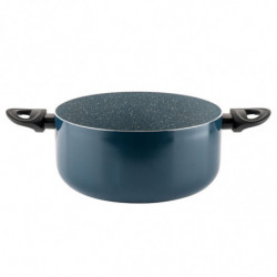 Κατσαρόλα Luigi Ferrero Prima FR-2644, 26x12 cm, 5.8 l, Αντικολλητική μαρμάρινη επίστρωση, Γυάλινο καπάκι με τρύπα ατμού, Επαγωγή, Σκούρο μπλε