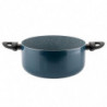 Κατσαρόλα Luigi Ferrero Prima FR-2644, 26x12 cm, 5.8 l, Αντικολλητική μαρμάρινη επίστρωση, Γυάλινο καπάκι με τρύπα ατμού, Επαγωγή, Σκούρο μπλε
