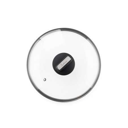 Κατσαρόλα Luigi Ferrero Regina FR-2440 24x11,5 cm, 4,3 l, Αντικολλητική επίστρωση με μαρμάρινο εφέ, Γυάλινο καπάκι με τρύπα ατμού, Μαύρο